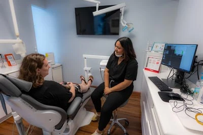 patient coming in for a cosmetic dentistry consultation at New Life Dental in Germantown, MD